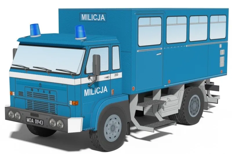 Papierový model - STAR 200 Milicja